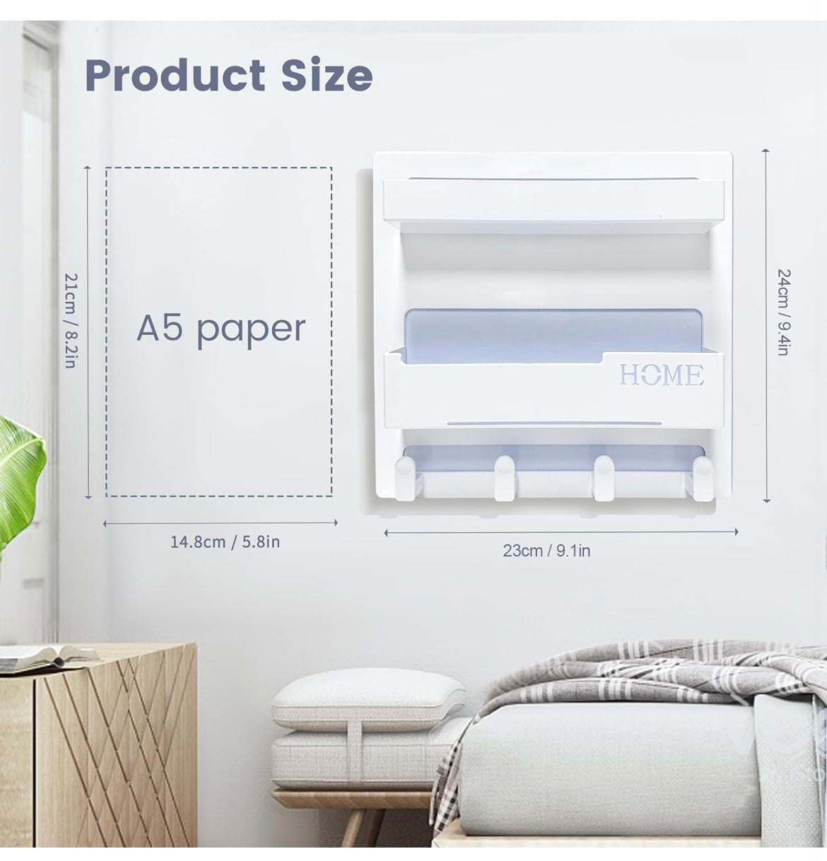 Floating Bedside Shelf – Self-Stick Wall Mount Organizer for Bedroom | Cute Aesthetic Room Decor for Girls, Small Storage Rack for Nightstand Essentials & Cool Accessories