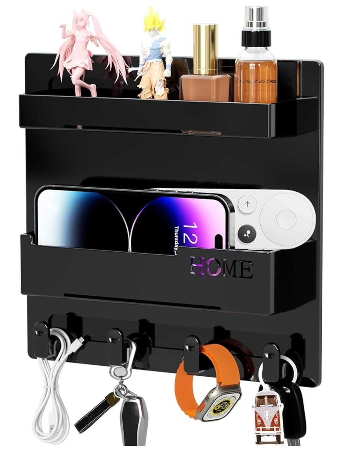 Floating Bedside Shelf – Self-Stick Wall Mount Organizer for Bedroom | Cute Aesthetic Room Decor for Girls, Small Storage Rack for Nightstand Essentials & Cool Accessories