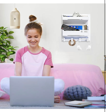 Floating Bedside Shelf – Self-Stick Wall Mount Organizer for Bedroom | Cute Aesthetic Room Decor for Girls, Small Storage Rack for Nightstand Essentials & Cool Accessories